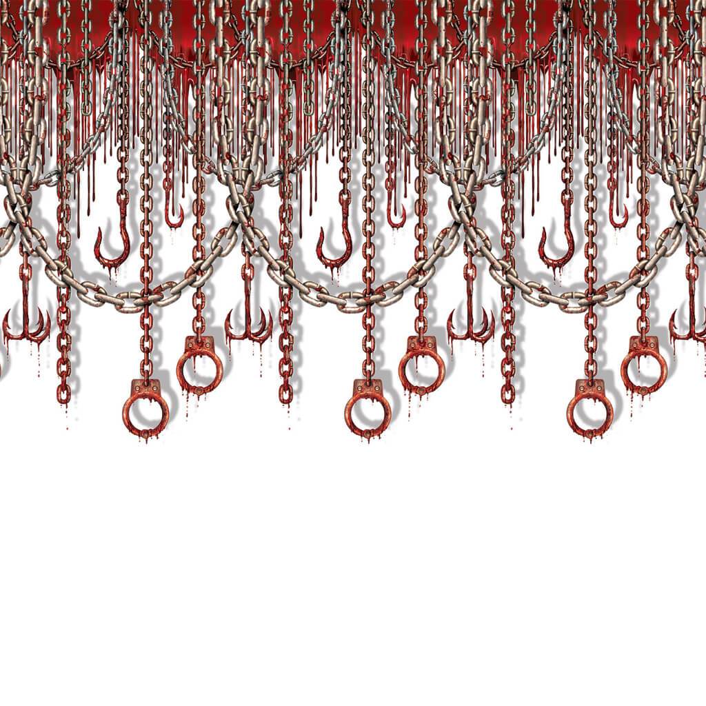 Bloody Chains &amp; Hooks Backdrop 