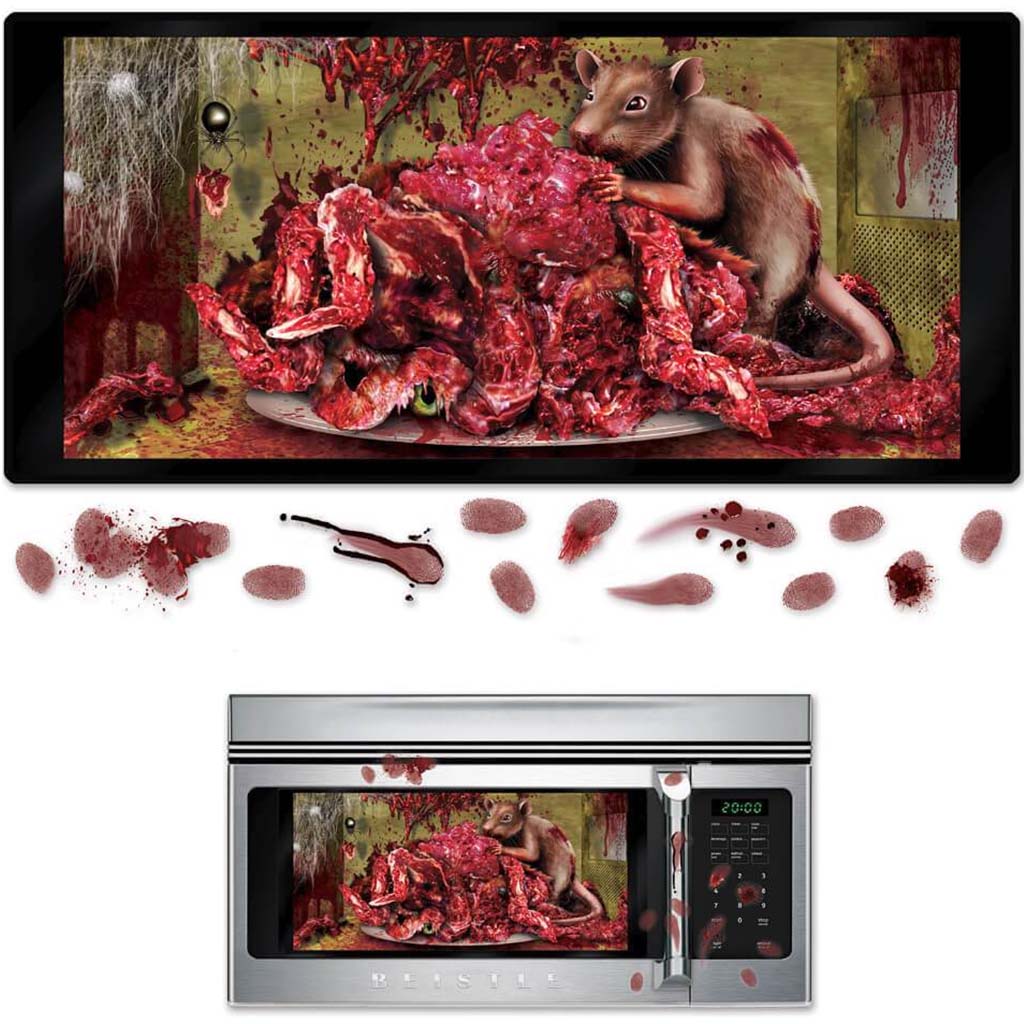 Rat Explosion Microwave Door Decoration 