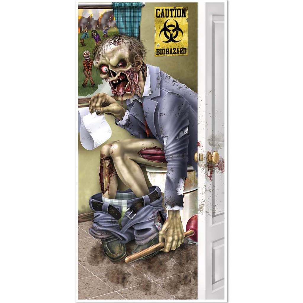 Door Cover Zombie Restroom 30in x 5ft 