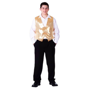 Gold Sequined Vest Adult Costume