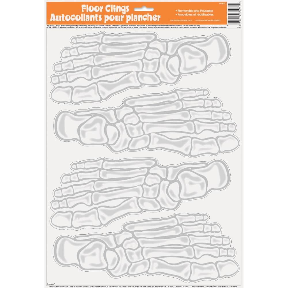 Clings Sheet, Skeleton Foot Print Floor 