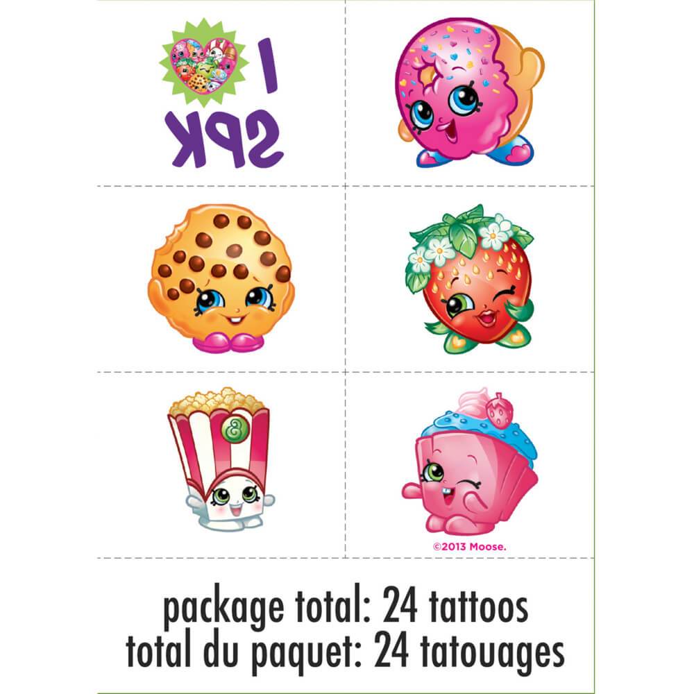 Shopkins Color Tattoo Sheets, 4ct 