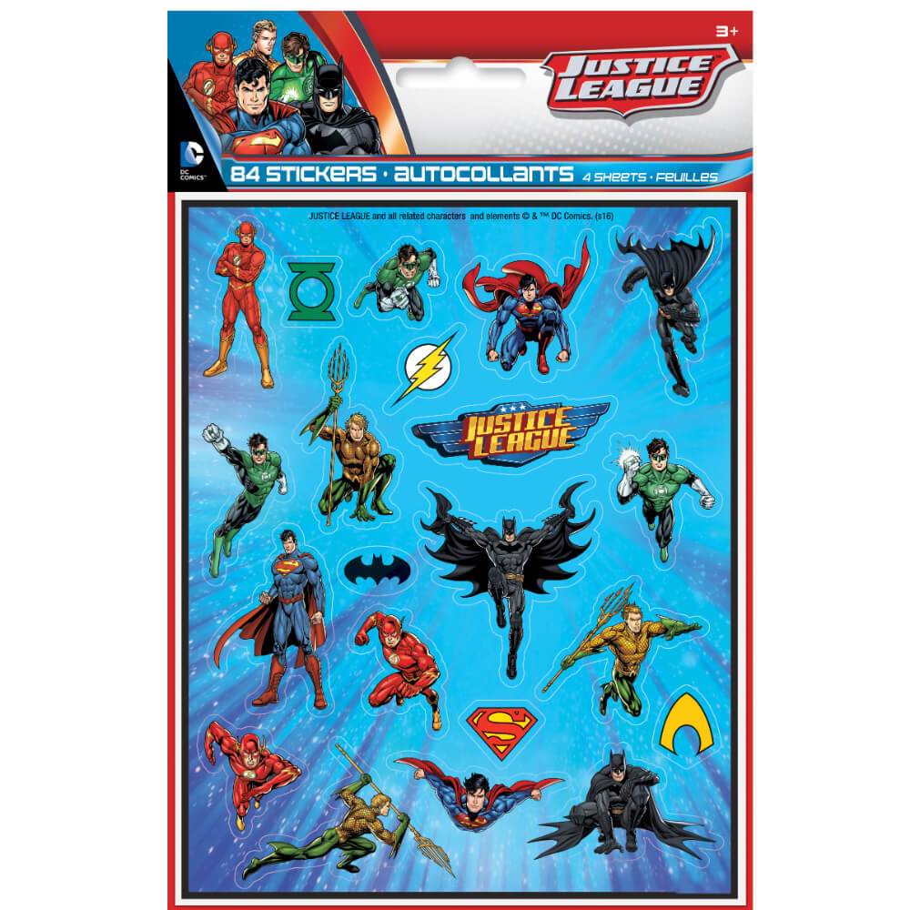 Justice League Sticker Sheets, 4ct 