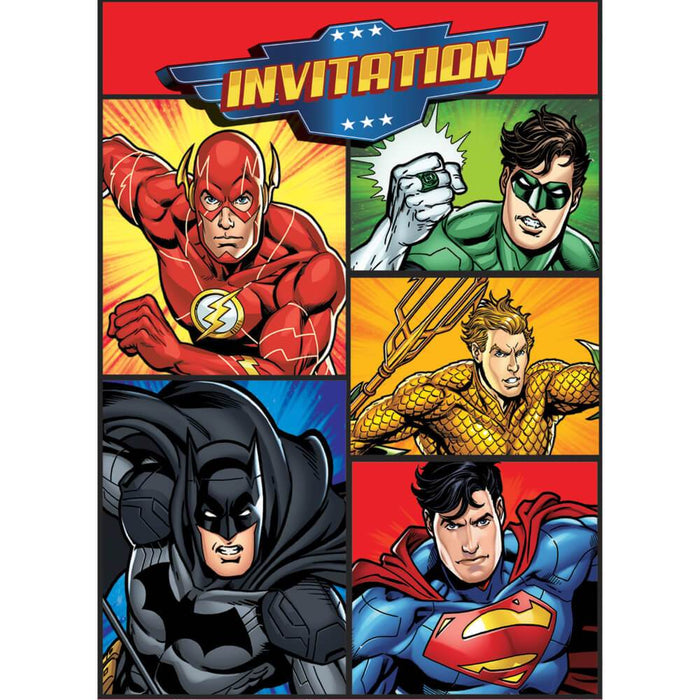 Justice League Invitations, 8ct 
