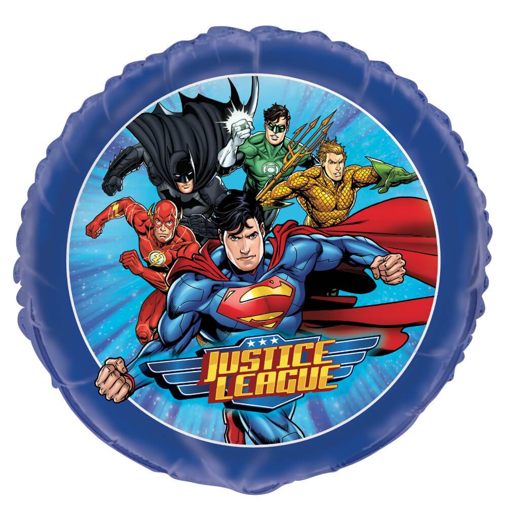 Justice League Round Foil Balloon, 18in 