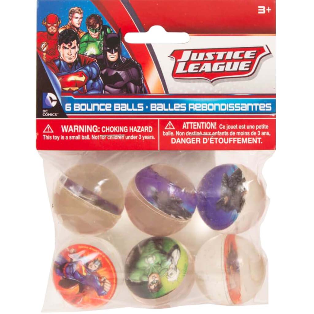 Justice League Bounce Balls, 6ct 