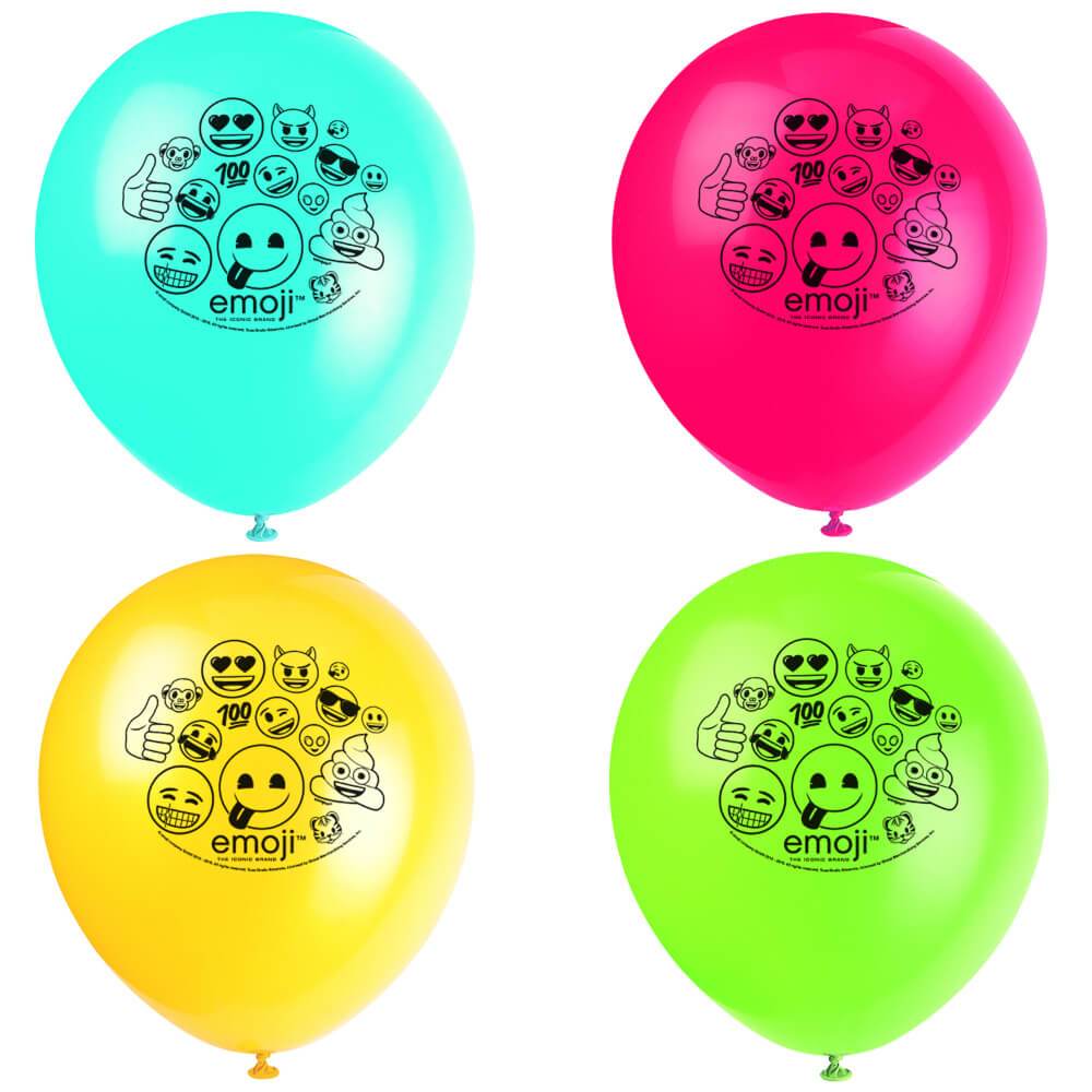 Latex Balloons 12in 8ct, Emoji 