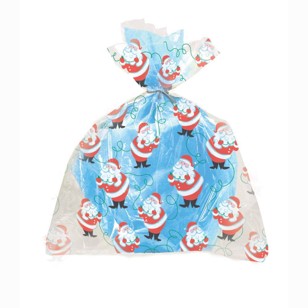 Large Cellophane Bags 4ct, Santa 