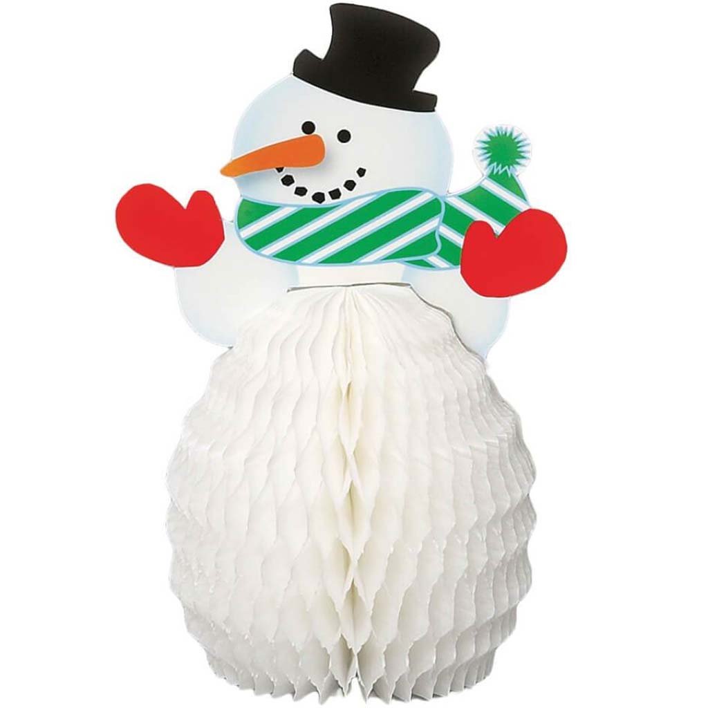 Honeycomb Decorations 4ct, Snowman 