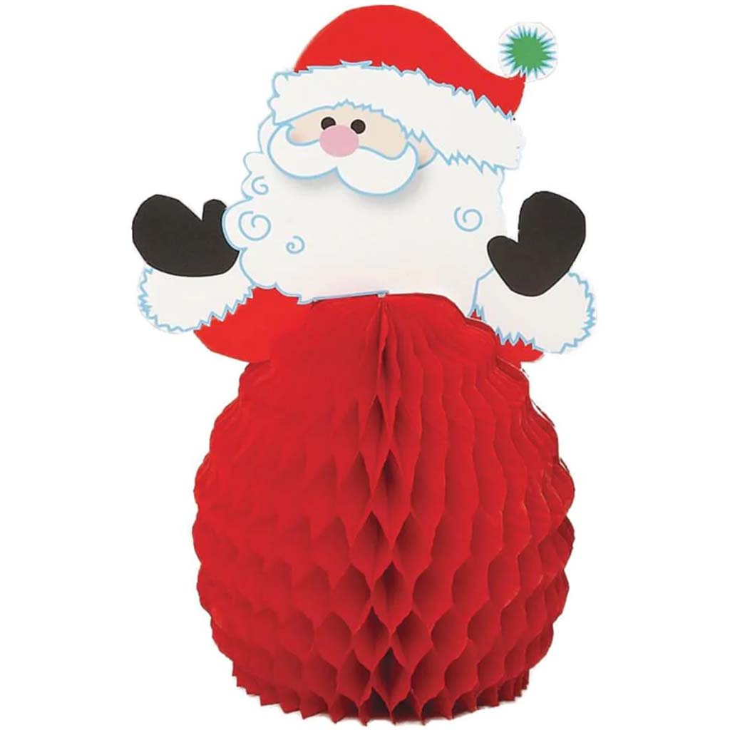 Santa Honeycomb Decorations, 4ct