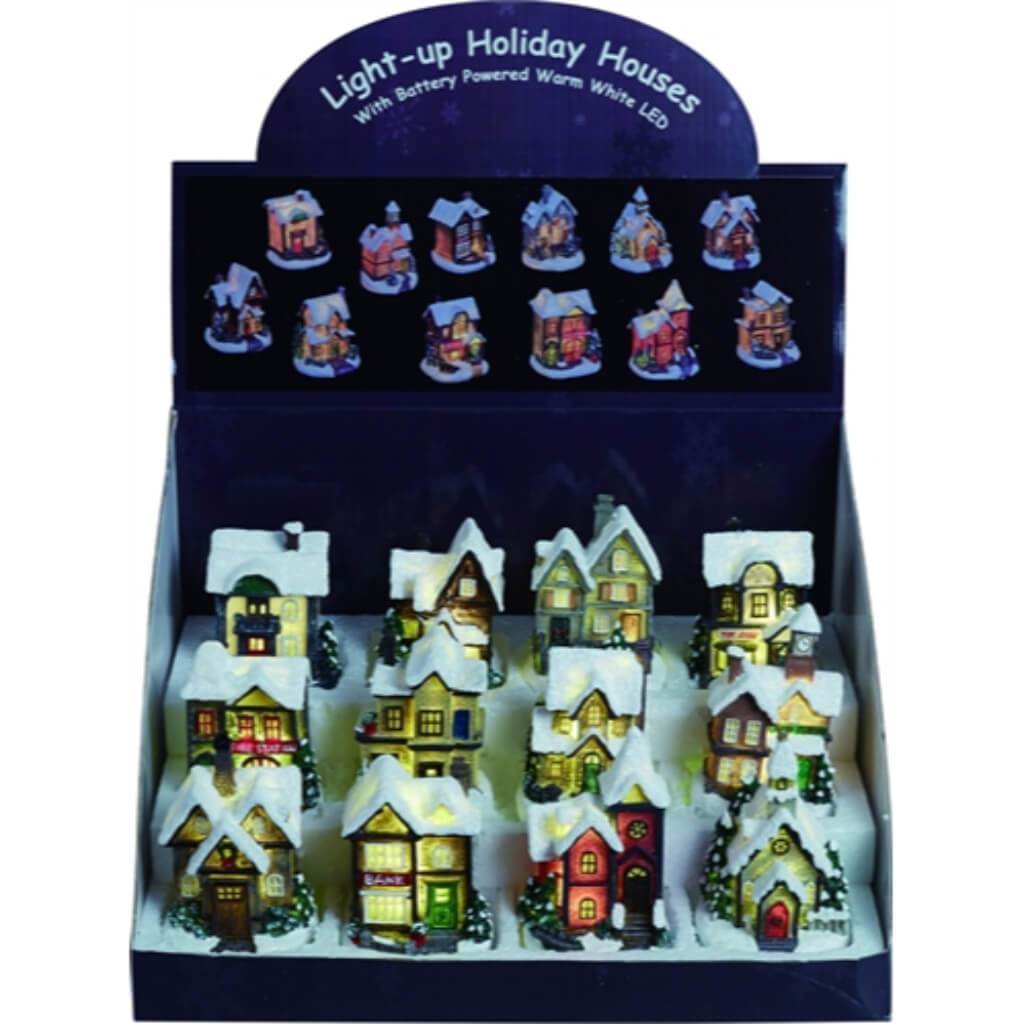 Mini Resin Light Up Houses 