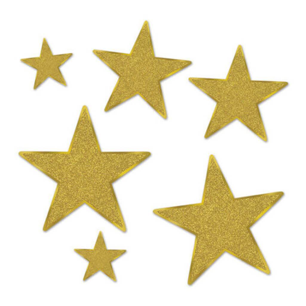 Glittered Foil Star Cutouts Assorted