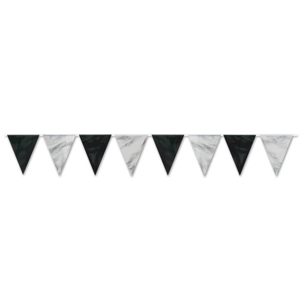 Pennant Banner Black &amp; Silver 