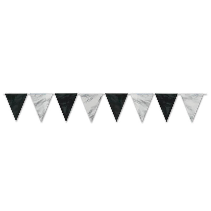 Pennant Banner Black & Silver 