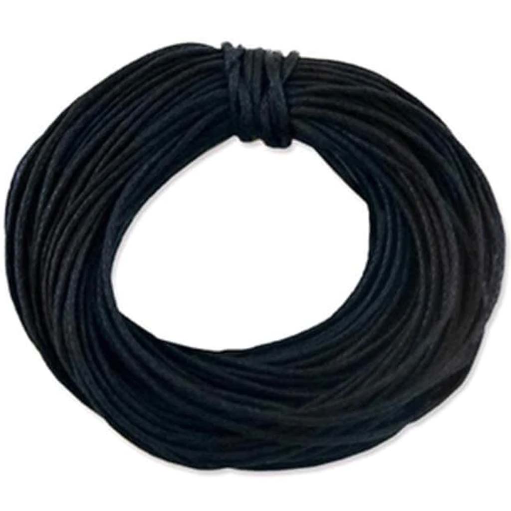 CORD WAX RND BLACK 1MMX10YDS  BLACK 