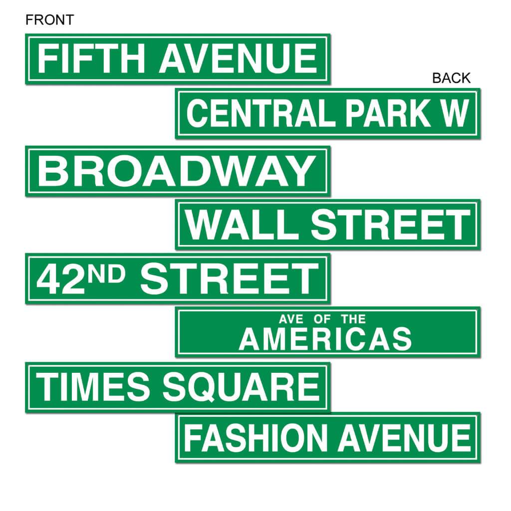 New York City Street Sign Cut-Outs 