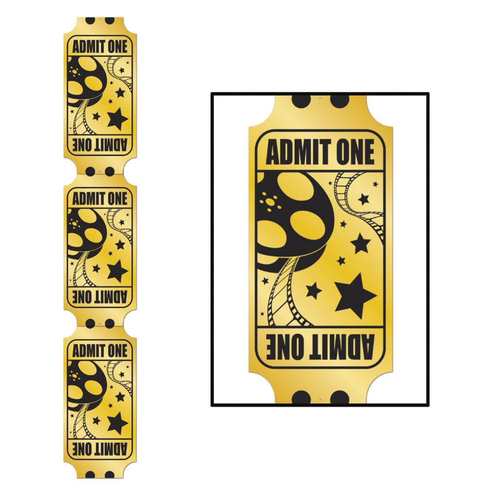 Jointed Foil Golden Ticket Pull-Down Cut-Outs 