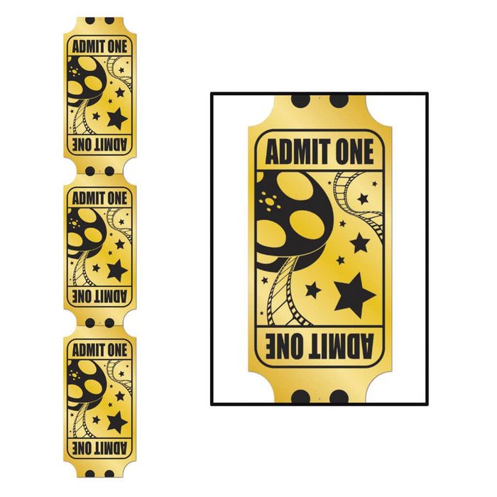 Jointed Foil Golden Ticket Pull-Down Cut-Outs 