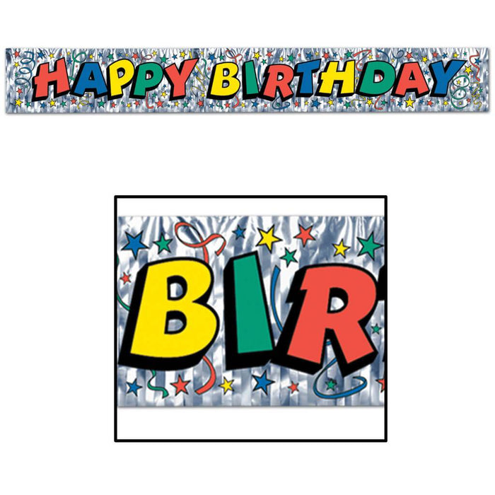 Metallic Happy Birthday Fringe Banner 