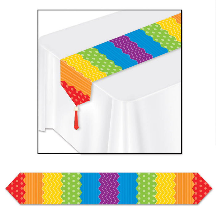 Printed Dots & Stripes Table Runner 