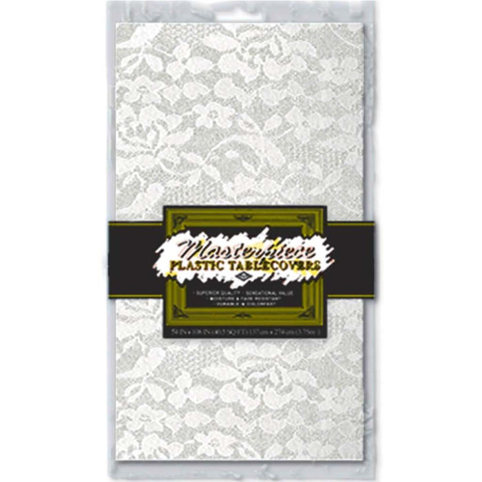 Plastic Lace Rectangular Tablecover 54in x 108in 