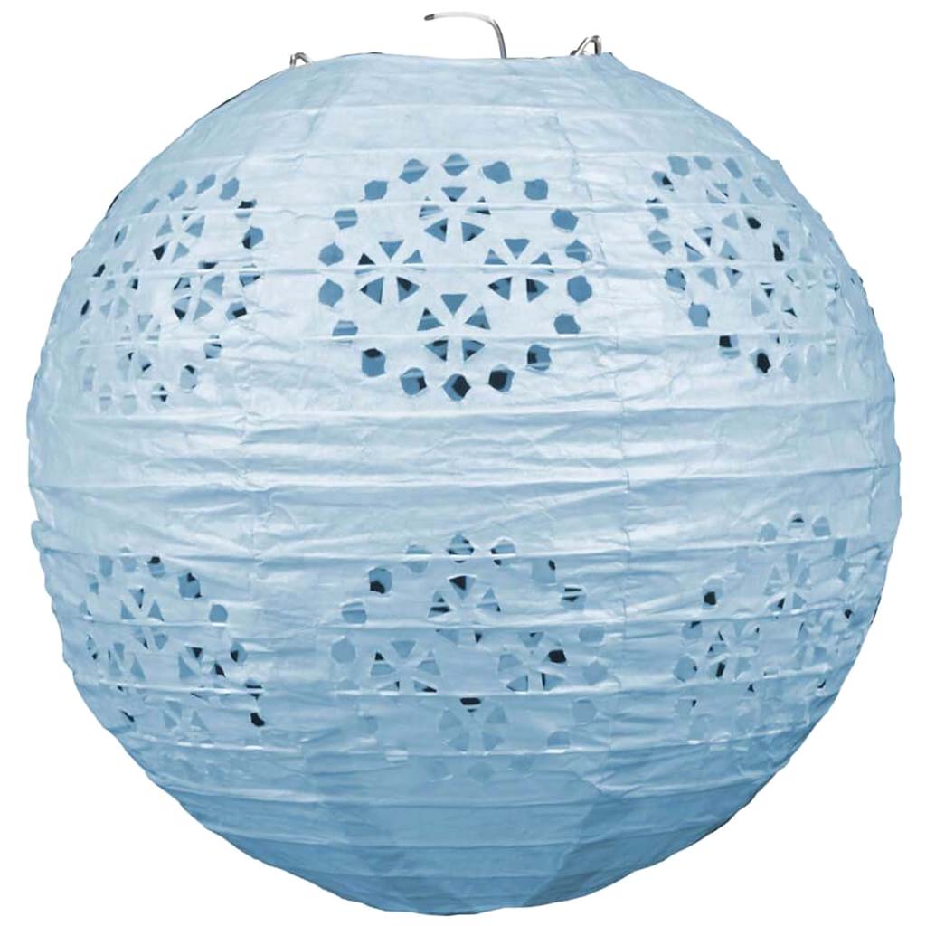 Paper Lanterns 8in Light Blue Lace 