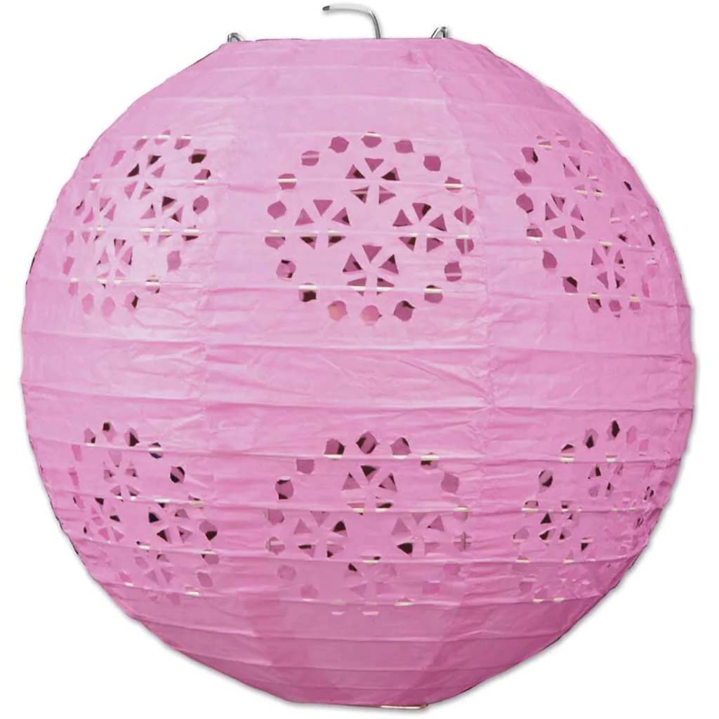 Paper Lanterns 8in Pink Lace 