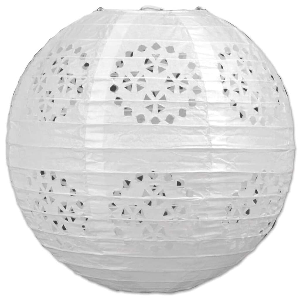 Paper Lanterns 8in White Lace 