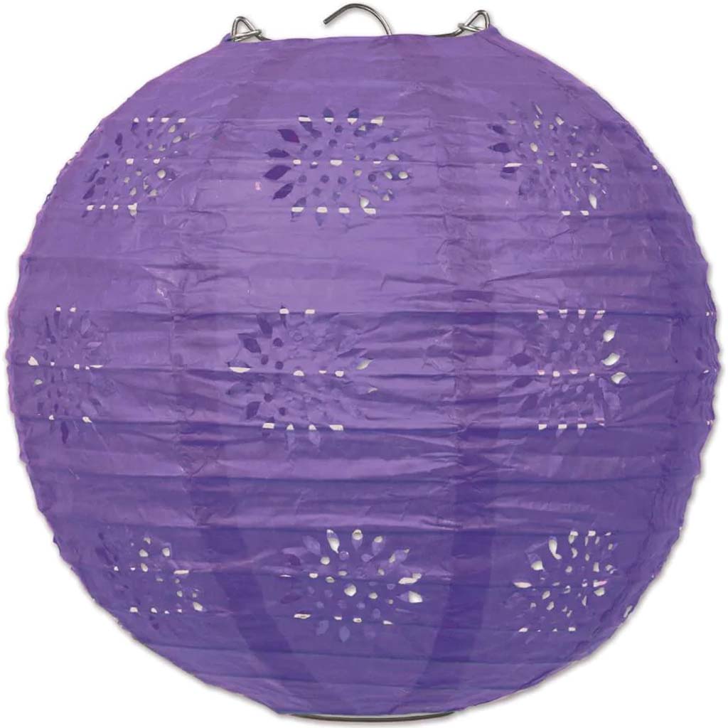 Paper Lanterns 8in Purple Lace 