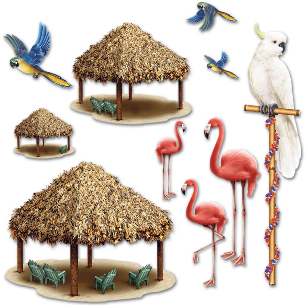 Tiki Hut &amp; Tropical Bird Props 