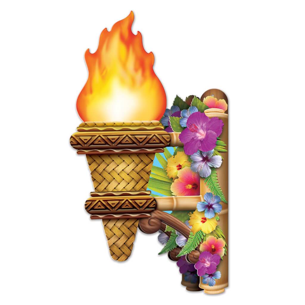 3-D Tiki Wall Torch with Flame 