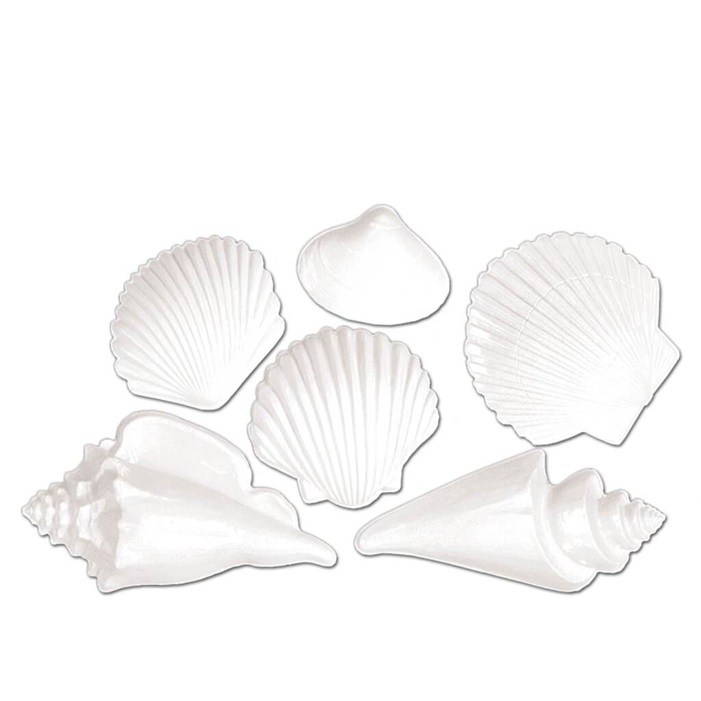 White Plastic Seashells 