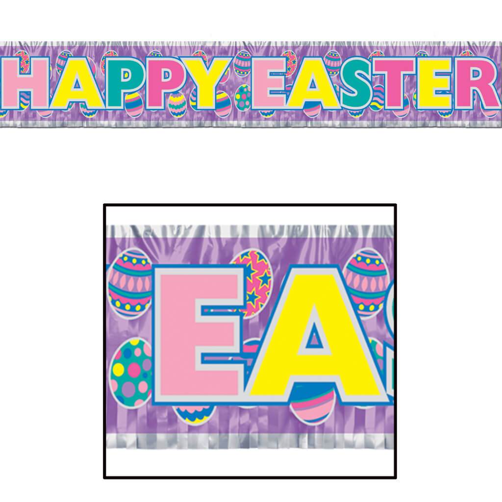 Metallic Happy Easter Fringe Banner 