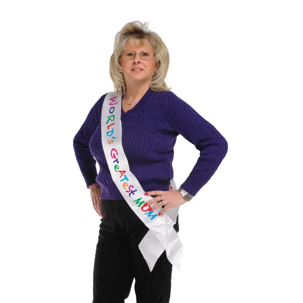 World's Greatest Mom Satin Sash 
