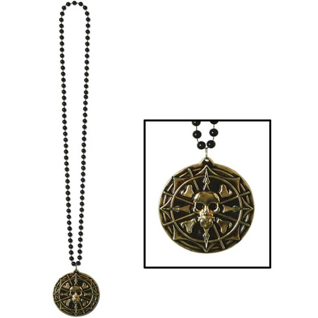 Beads with Pirate Coin Medallion 