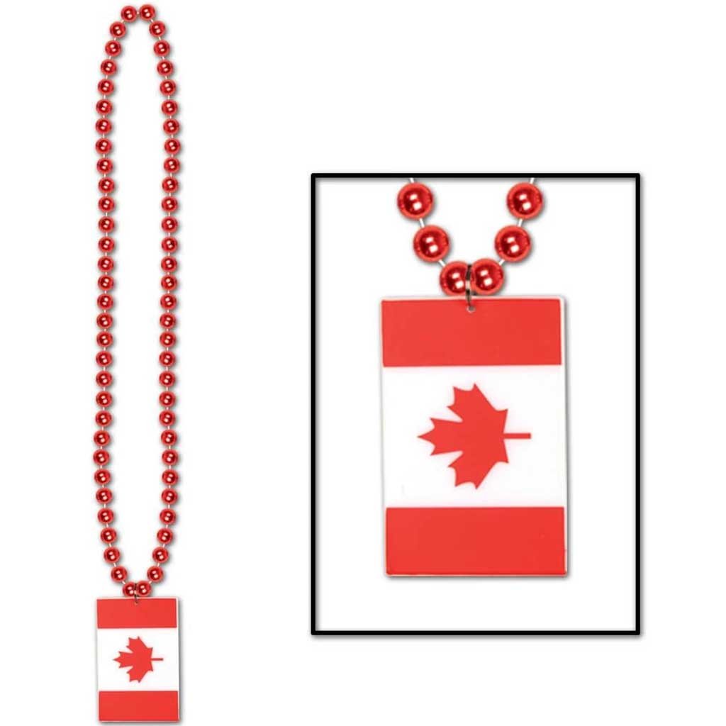 Beads with Printed Canadian 