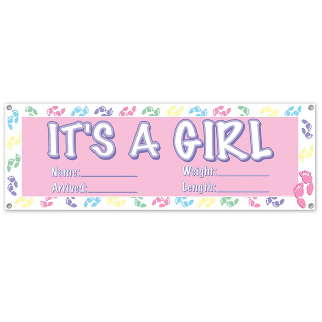 It's A Girl Sign Banner 