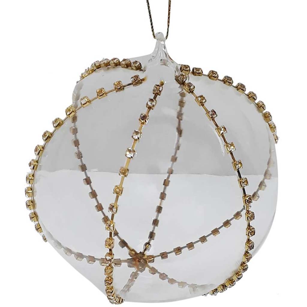 Rhinestone Glass Ball Ornament 