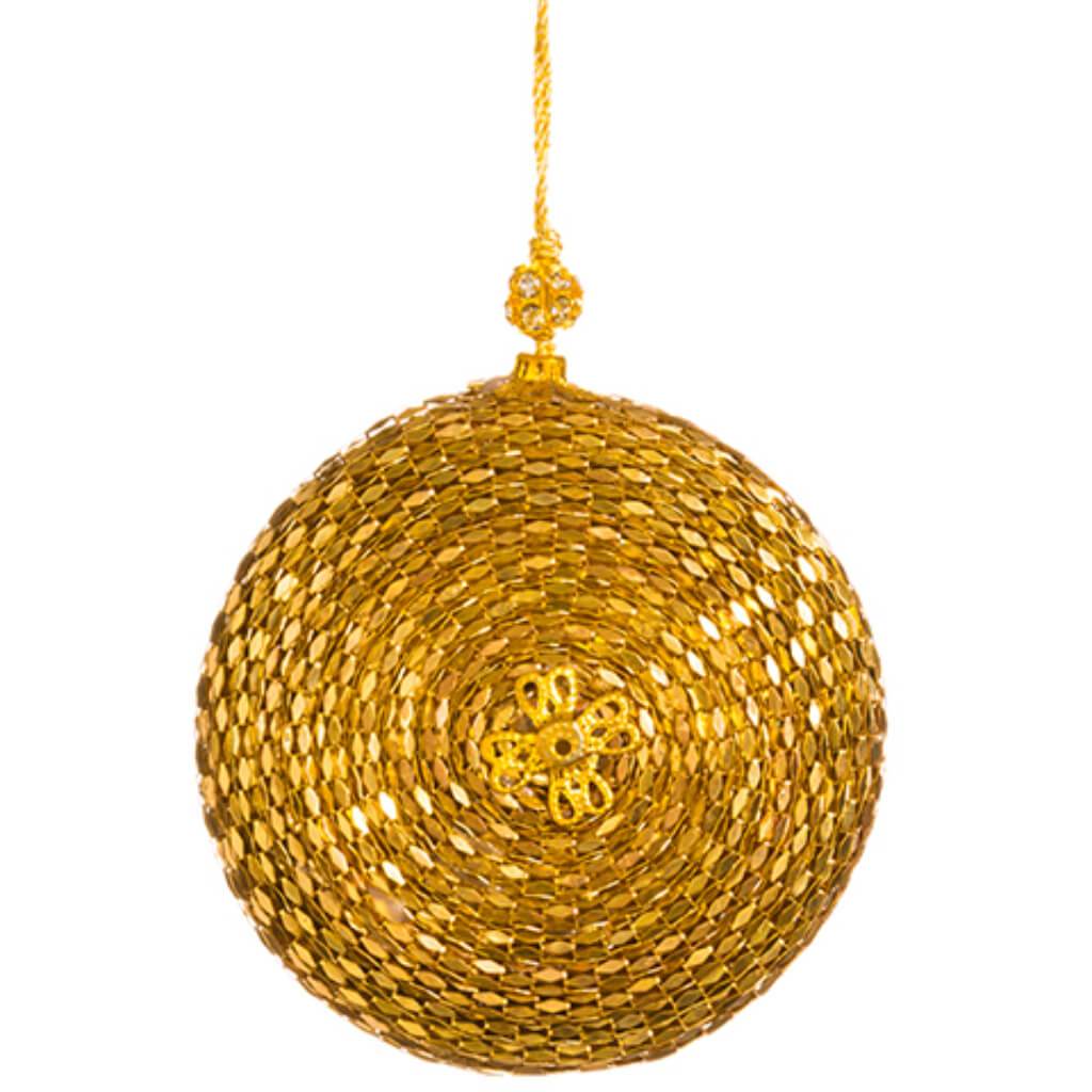 Beaded Flat Ball Ornament 