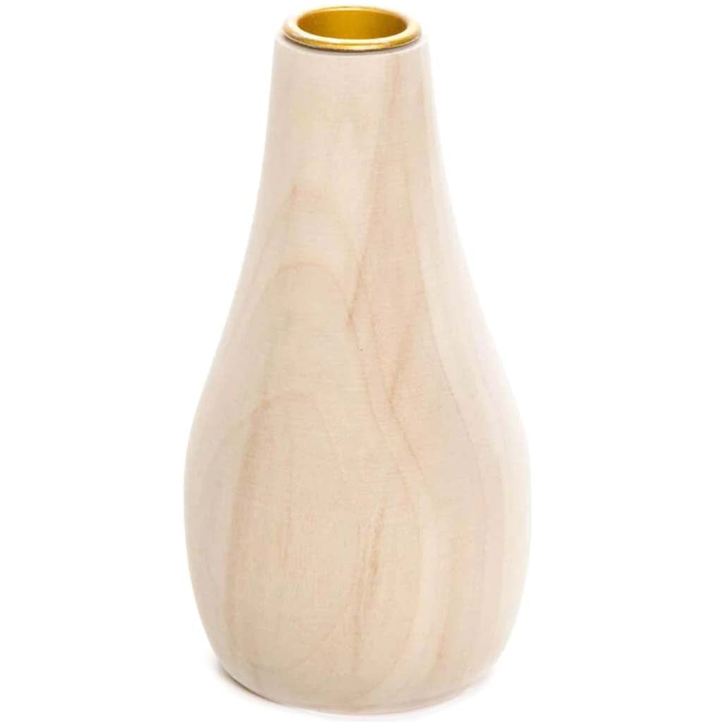 Wood Candle Holder Oval Vase