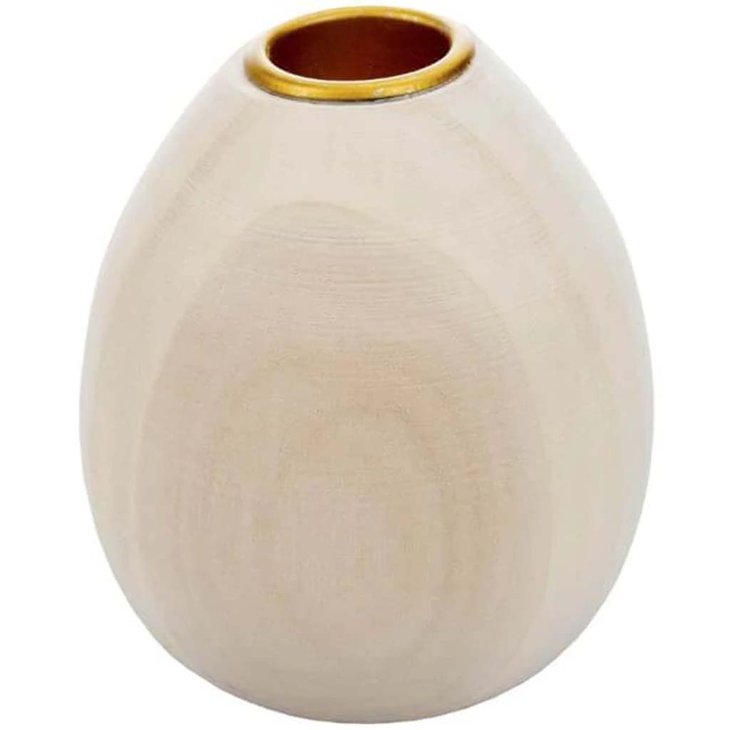 WOOD CANDLE HOLDER MD ROUND 