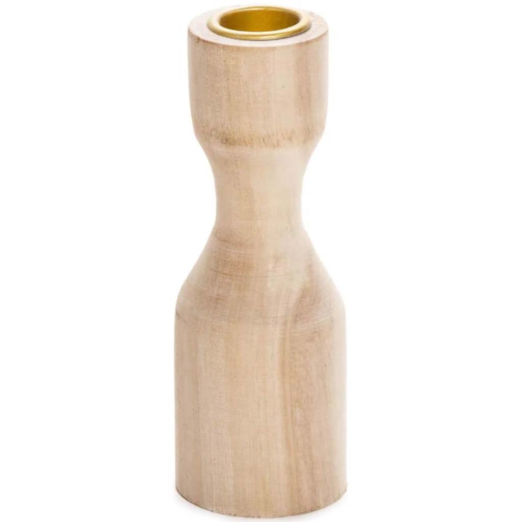 WOOD CANDLE HOLDER MODERN 