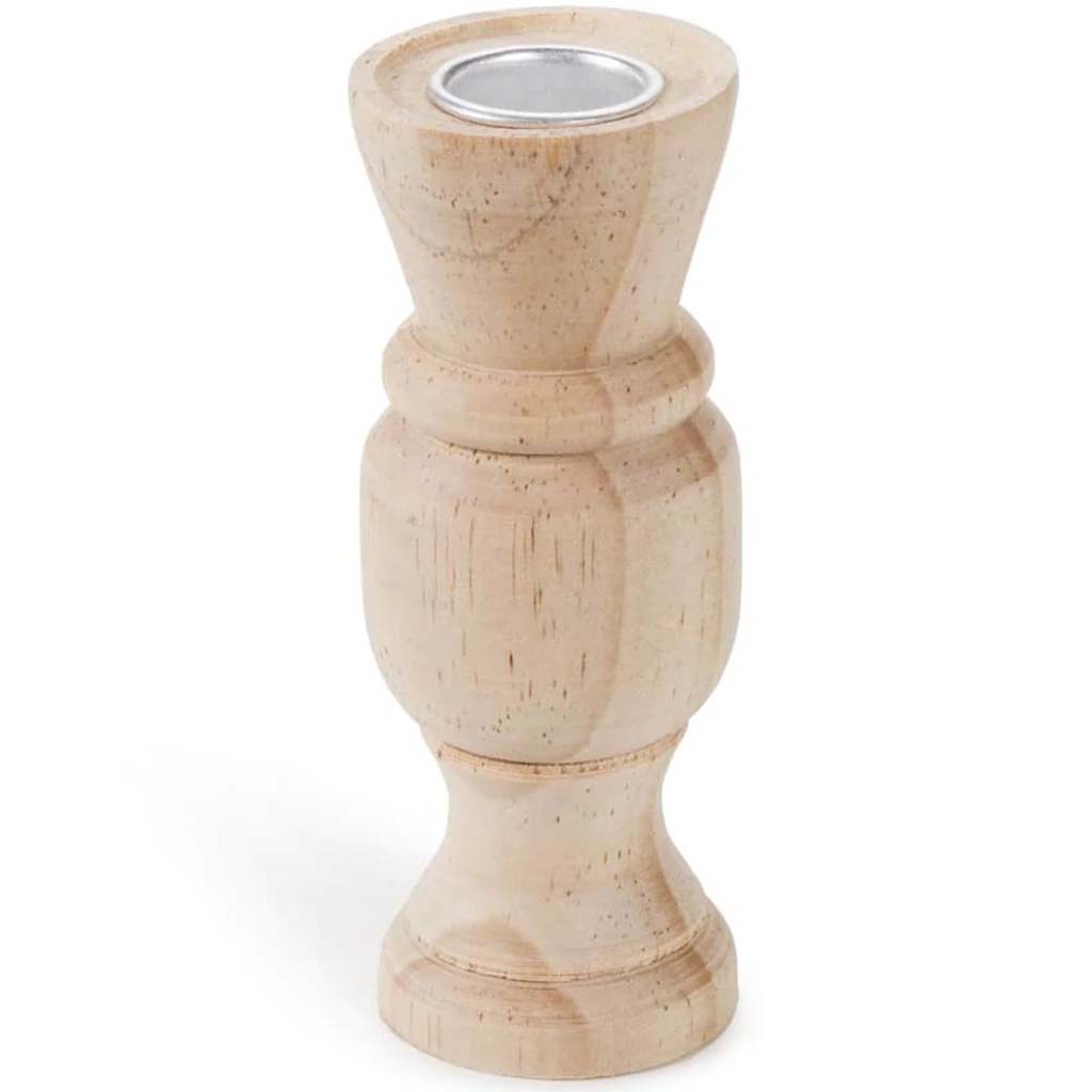 WOOD CANDLE HOLDER CENTER BALL 