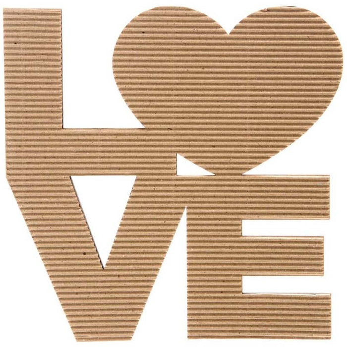 CORRUGATE BLOCK WORD LOVE 