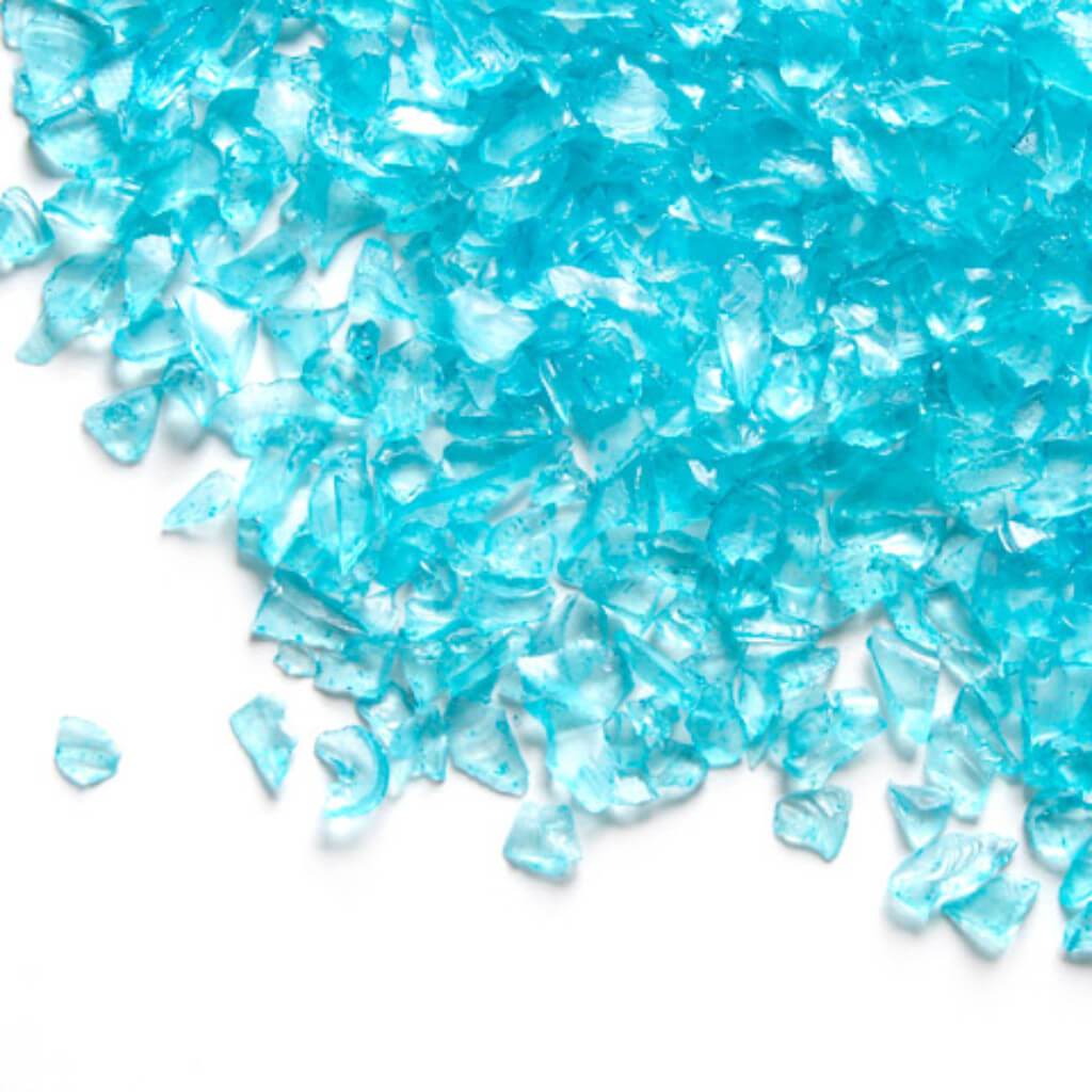 Crushed Glass Vase Filler Turquoise Chips 500 grams 