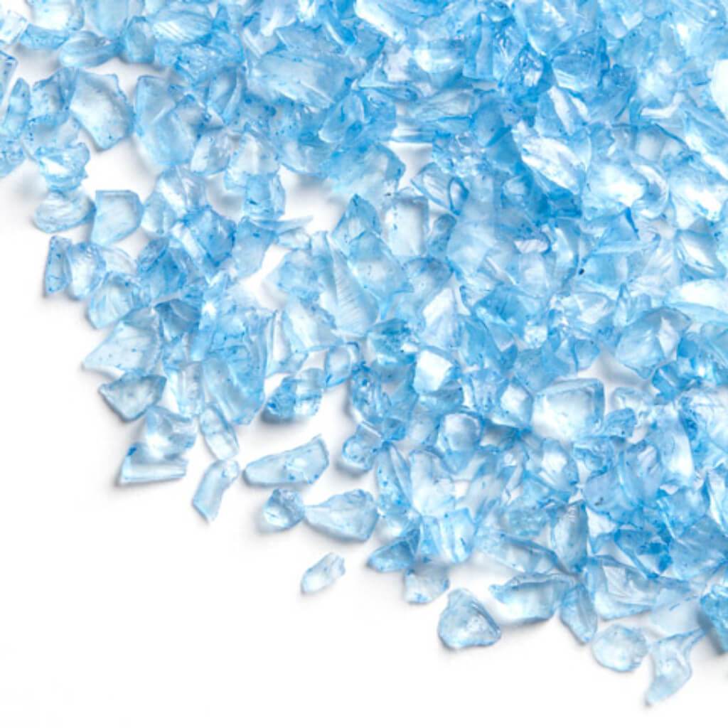 Crushed Glass Vase Filler Blue Chips 500 grams 