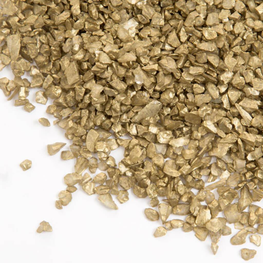 Crushed Glass Vase Filler Gold Chips 500 grams 