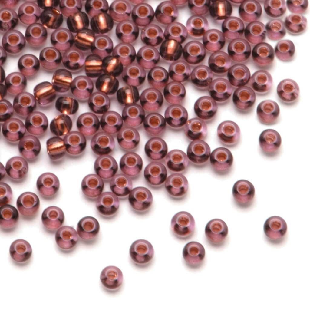 SEED BEAD CPPR LN AMETHYST 6/0 24G 