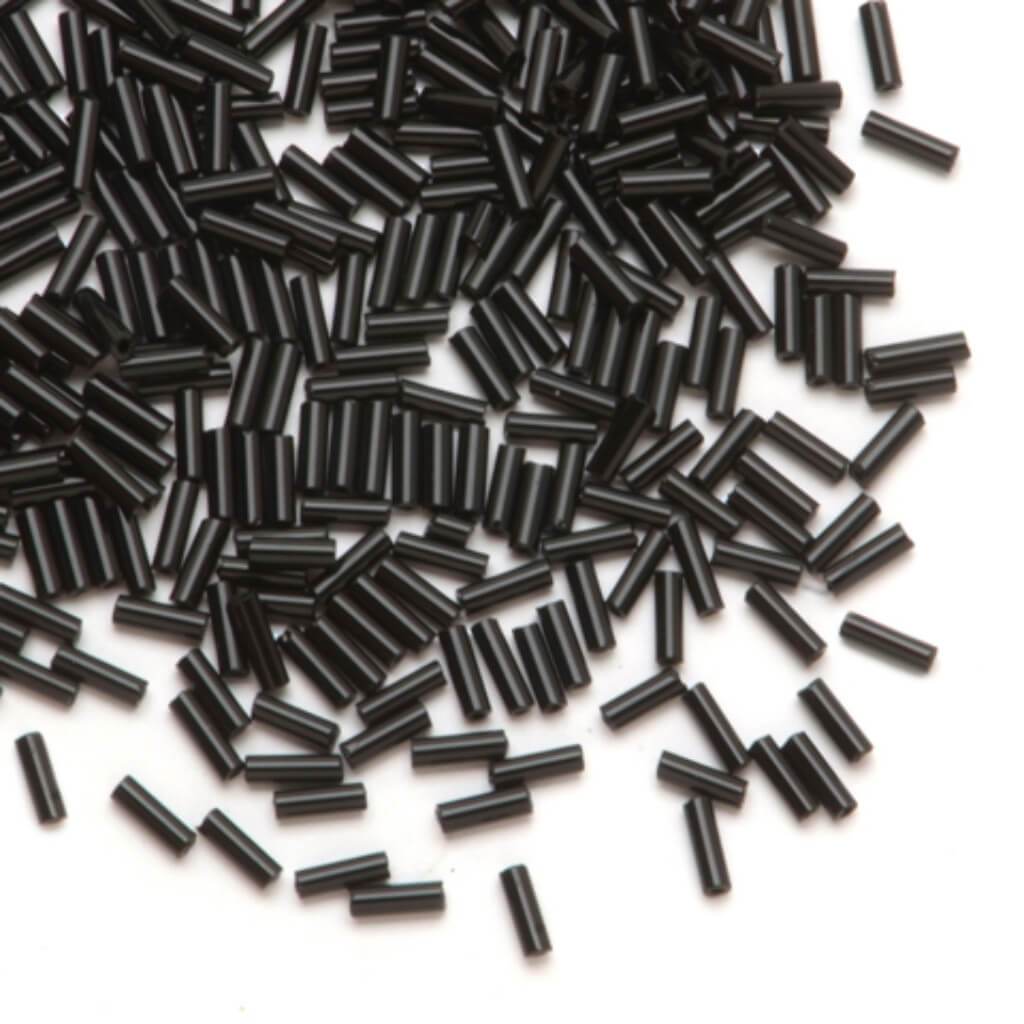 Dazzle-It! Czech Bugle Beads Jet Black #3 