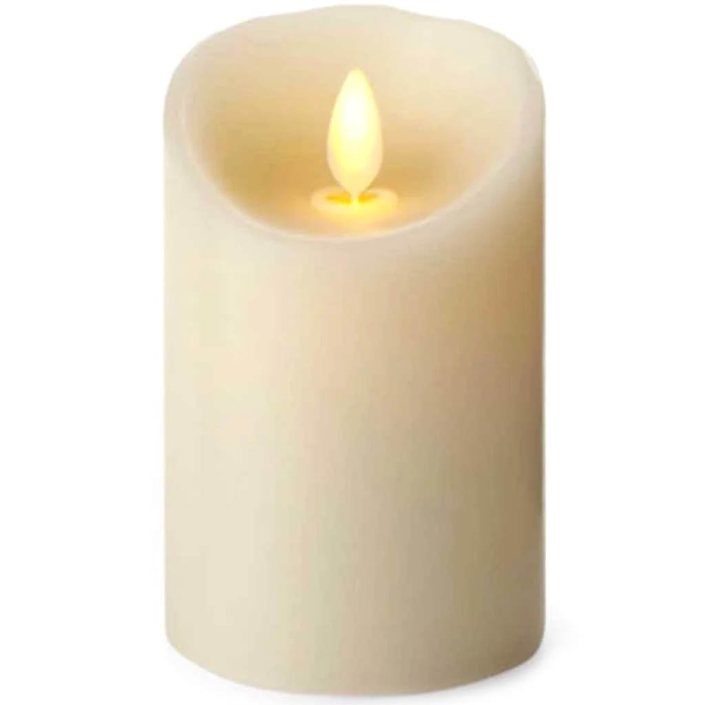 Luminara Flameless Classic Pillar Candle Vanilla Scented Ivory Wax 4 inches 